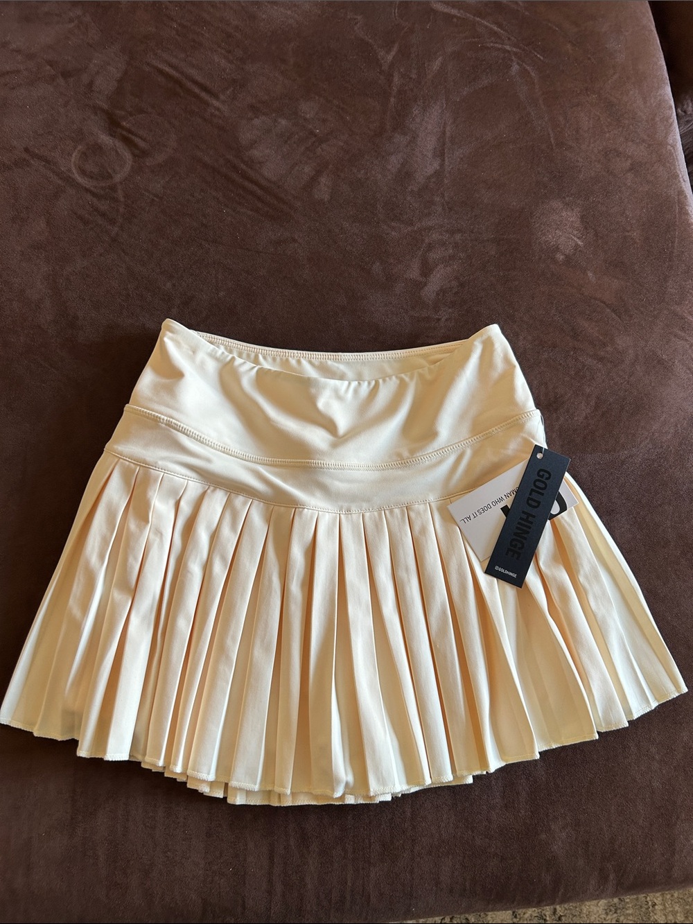 Gold Hinge Women's butter yellow Pleated tennis Skirt